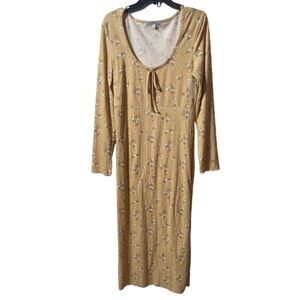 𝅺velvet torch gold floral midi dress
